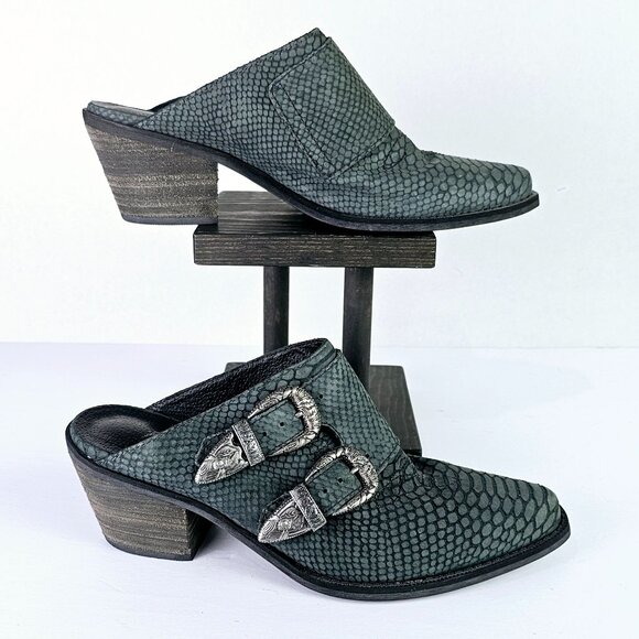 Matisse Bloke Double Buckle Slip-on Suede Croc Mule with Block Heel, 8.5M - Picture 2 of 11